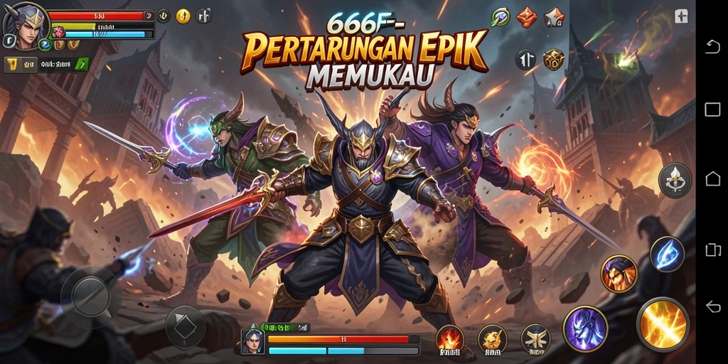 Gameplay seru di 666F menampilkan pertarungan yang mendebarkan.