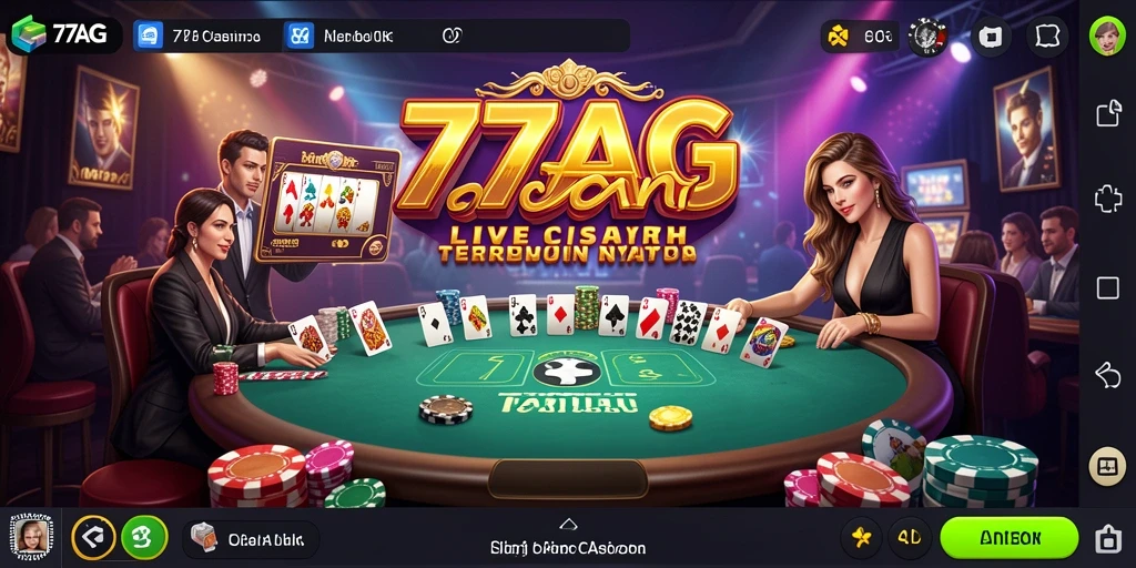Screenshot gameplay Live Casino 77AG yang mendebarkan dan interaktif.