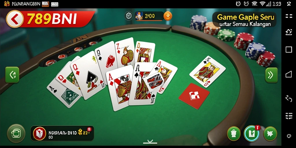 Gameplay seru 789BNI menampilkan permainan Gaple yang menarik dan menantang.