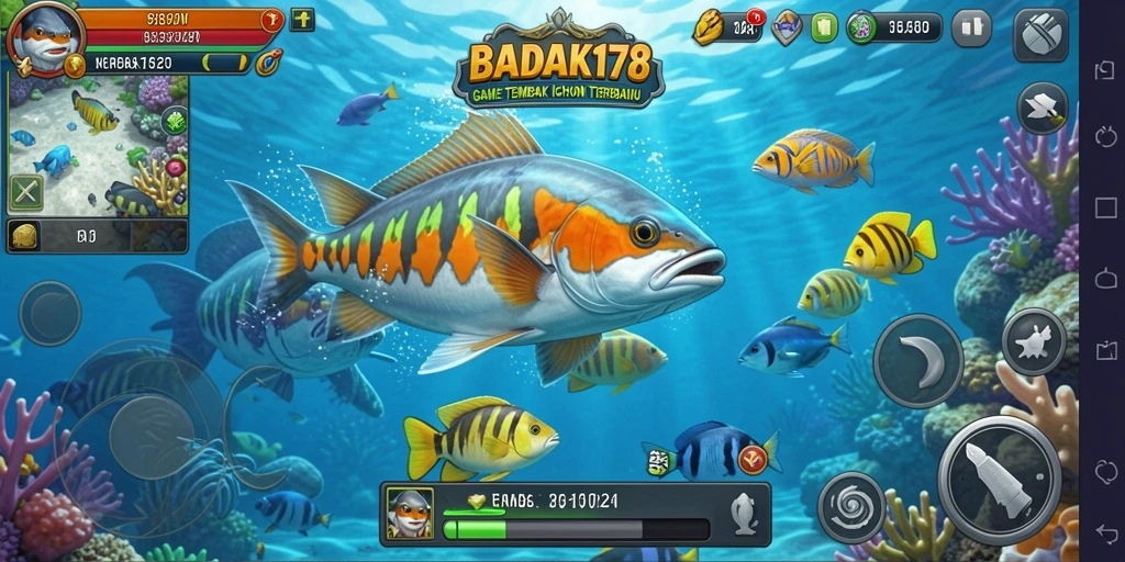 Tangkapan layar BADAK178 menampilkan aksi seru Tembak Ikan.