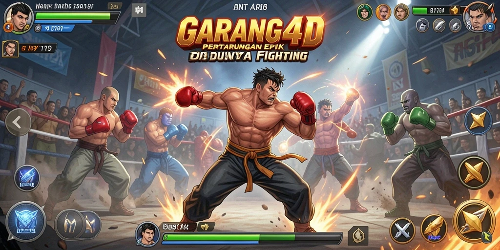 Screenshot menunjukkan aksi pertarungan seru dalam GARANG4D.