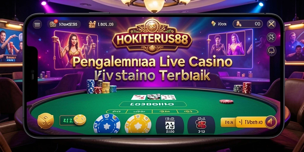 Screenshot gameplay HOKITERUS88 menampilkan suasana Live Casino yang menegangkan.
