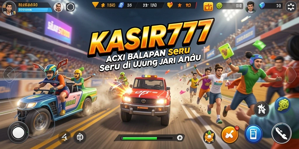 Tangkapan layar menampilkan momen mendebarkan dalam balapan KASIR777.