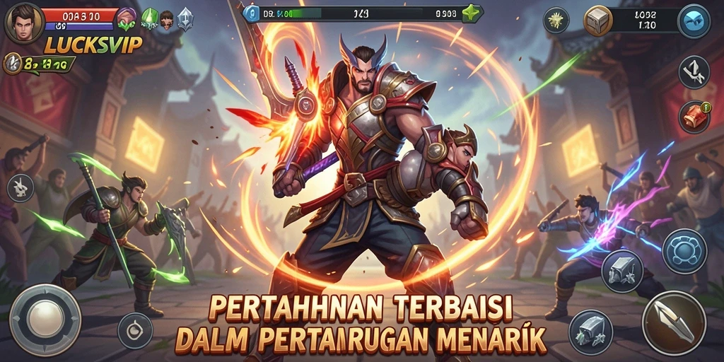 Tampilan aksi seru saat bermain Tower Defense di LUCKSVIP.