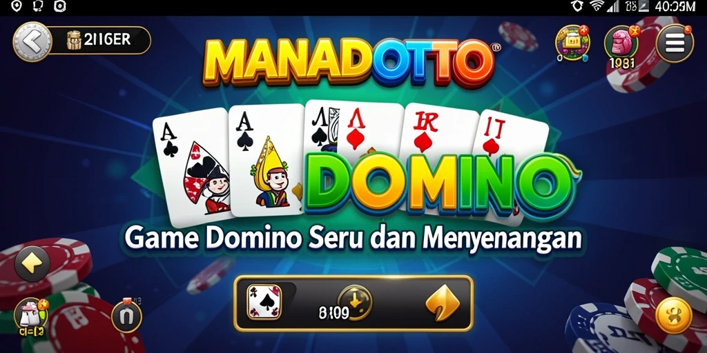 Tampilan gameplay seru dari MANADOTOTO saat bermain Domino.