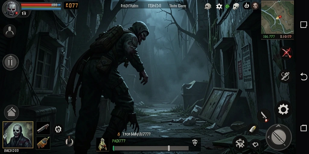 Screenshot menampilkan momen puncak ketegangan dalam permainan horror.