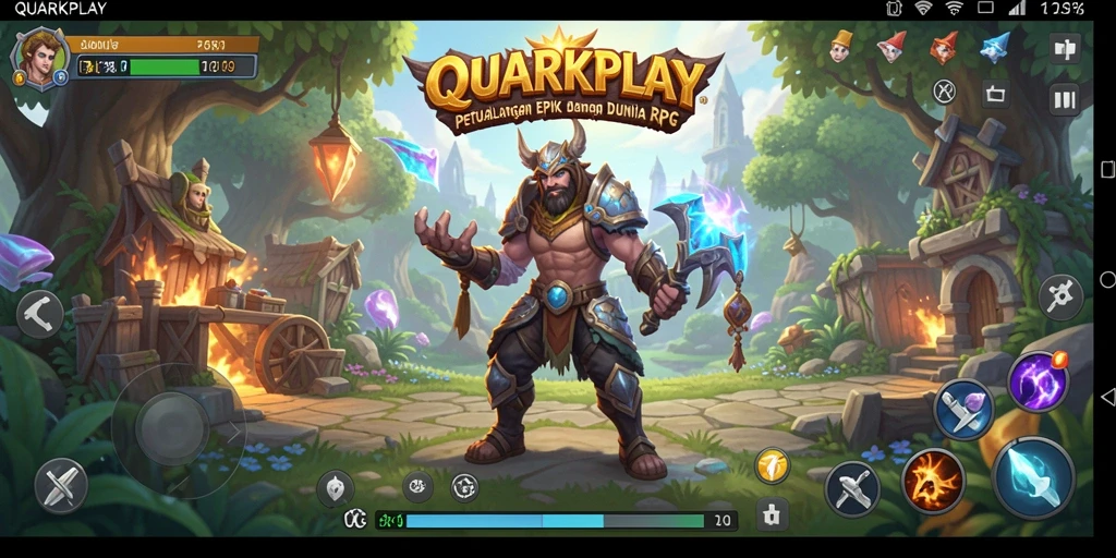 Tangkapan layar gameplay <strong>QUARKPLAY</strong> yang memperlihatkan aksi pertarungan yang mendebarkan.