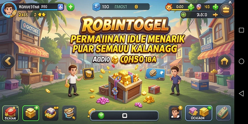 Tampilan gameplay <strong>ROBINTOGEL</strong> dengan fitur Idle yang menarik.