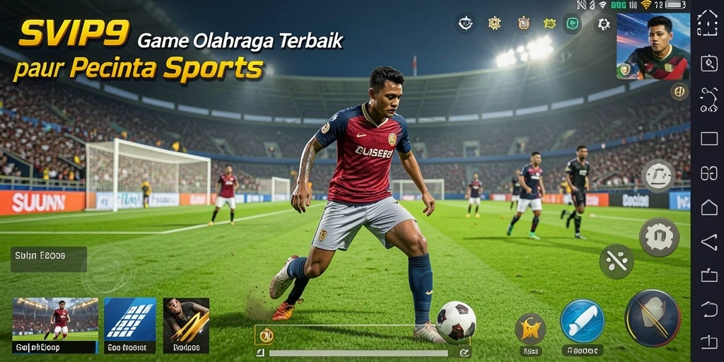 Screenshot menunjukkan aksi seru dalam permainan olahraga SVIP9.