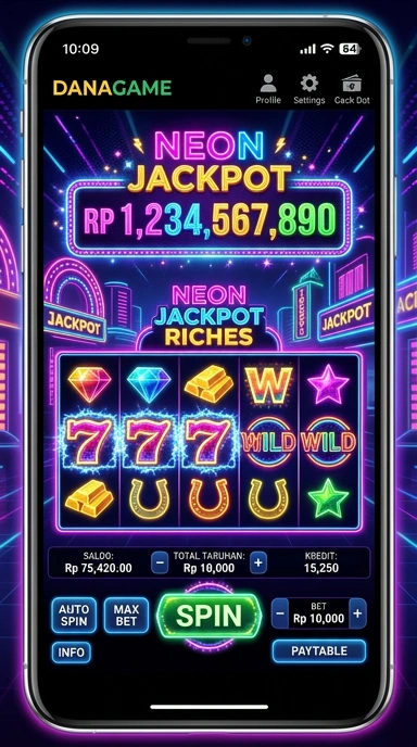 Screenshot antarmuka aplikasi danagame yang menarik.